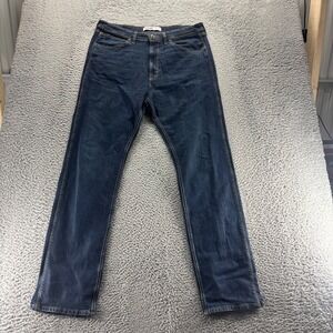Wrangler Jeans Mens 36x34 Blue Dark Wash Cotton Regular Stretch Denim Wokrwear